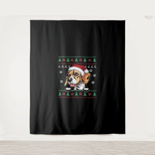 Beagle Weihnachten Hässlicher Hund Xmas Oversized Wandteppich