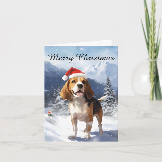 Beagle Weihnachten Karte (Vorderseite)