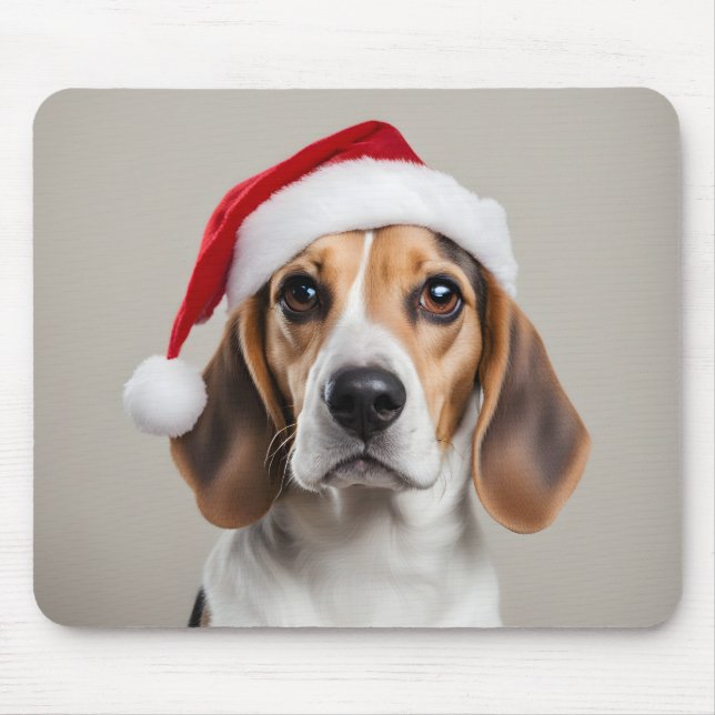 Beagle Weihnachten Mousepad (Vorne)