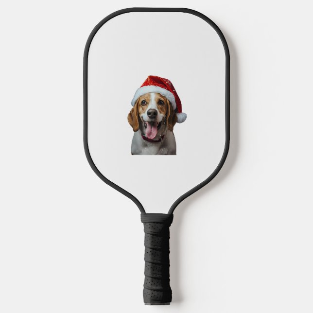 Beagle Weihnachten Pickleball Schläger (Vorderseite)