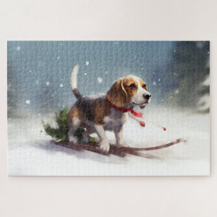Beagle Weihnachten Schnee Winter