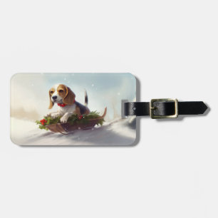 Beagle Weihnachten Schnee Winter Gepäckanhänger