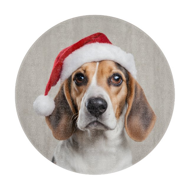Beagle Weihnachten Schneidebrett (Vorderseite)