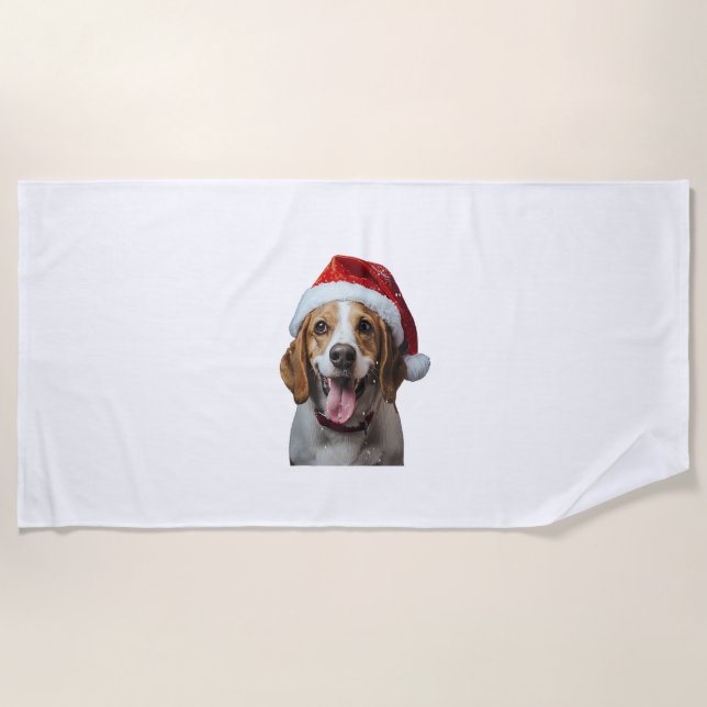 Beagle Weihnachten Strandtuch (Vorderseite)