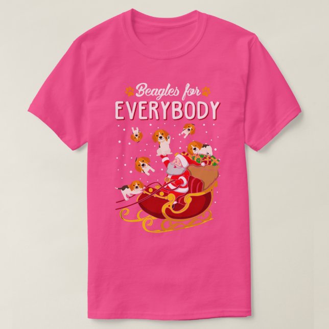Beagle Weihnachts-Beagles für alle T-Shirt (Design vorne)