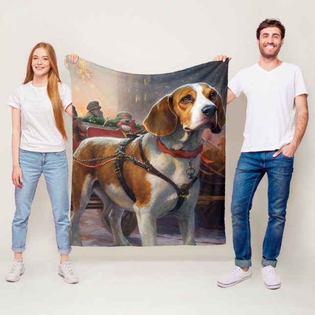 Beagle Weihnachts-Feiertage Fleecedecke (Beispiel)