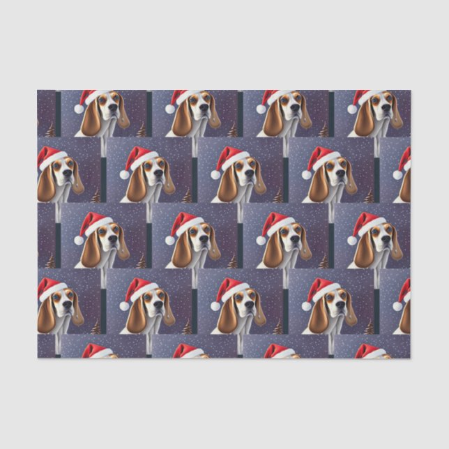 Beagle Weihnachts-Weihnachtszeitung Seidenpapier (Vorderseite)