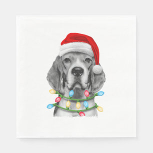 Beagle Weihnachtsbaum Lichter Weihnachten Weihnach Serviette