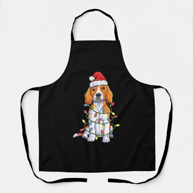 Beagle Weihnachtsbaum Lichter Weihnachtsgeschenke  Schürze (Vorderseite)