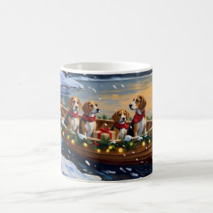 Beagle Weihnachtsboot-Feiertag Kaffeetasse