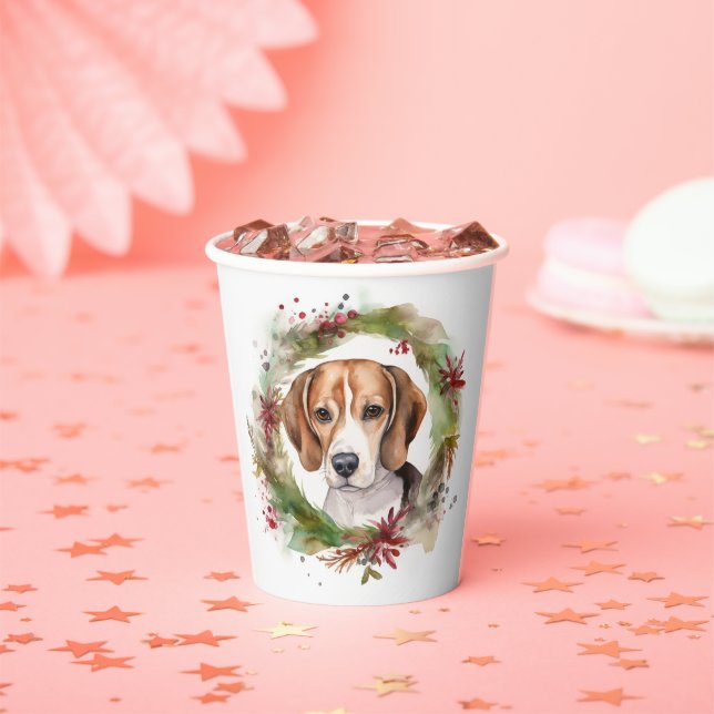 Beagle Weihnachtsfest Pappbecher (Insitu)