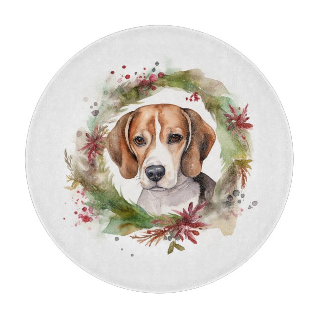 Beagle Weihnachtsfest Schneidebrett (Vorderseite)