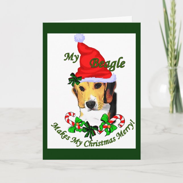 Beagle Weihnachtsgeschenke Feiertagskarte (Vorderseite)