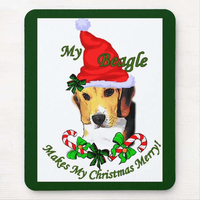 Beagle Weihnachtsgeschenke Mousepad (Vorne)