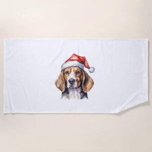 Beagle Weihnachtshund Strandtuch