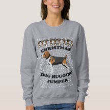 Beagle Weihnachtshund umarmt