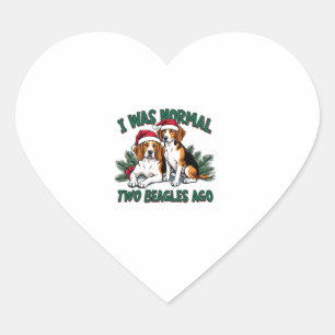 Beagle Weihnachtshundebesitzer Xmas Urlaub Pajama Herz-Aufkleber