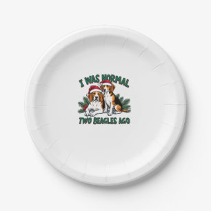 Beagle Weihnachtshundebesitzer Xmas Urlaub Pajama Pappteller