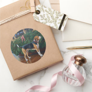 Beagle-Weihnachtskreuzfahrt: Tolles Weihnachtsverg Runder Aufkleber