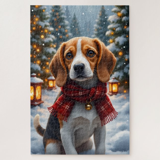 Beagle-Weihnachtskunst (Vertikal)