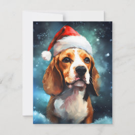 Beagle Weihnachtsmalerei Feiertagskarte
