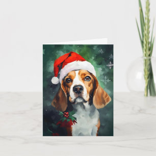 Beagle Weihnachtsmalerei Karte
