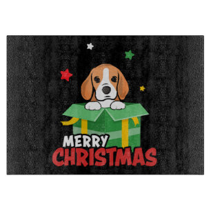 Beagle Weihnachtsmann Hunde Liebhaber Frohe Weihna Schneidebrett