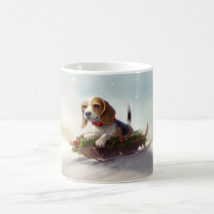 Beagle Weihnachtsschnee im Winter Kaffeetasse