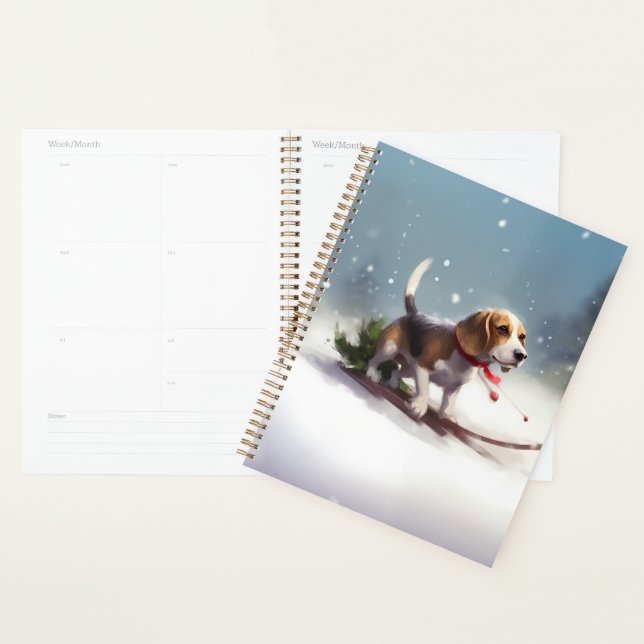 Beagle Weihnachtsschnee im Winter Planer (Anzeige)