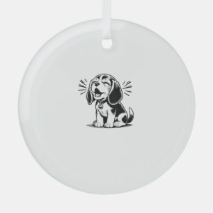 Beagle Welpe bewundernswert, Familientierliebhaber Ornament Aus Glas