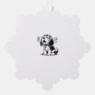 Beagle Welpe bewundernswert, Familientierliebhaber Ornament Karte