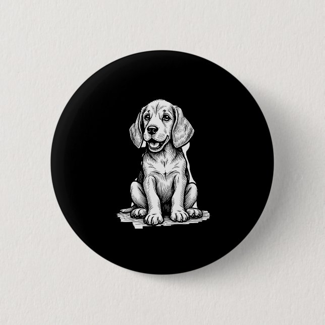 Beagle Welpe bezaubernd, Familientierfreund Tank z Button (Vorderseite)