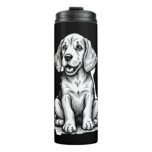 Beagle Welpe bezaubernd, Familientierfreund Tank z Thermosbecher