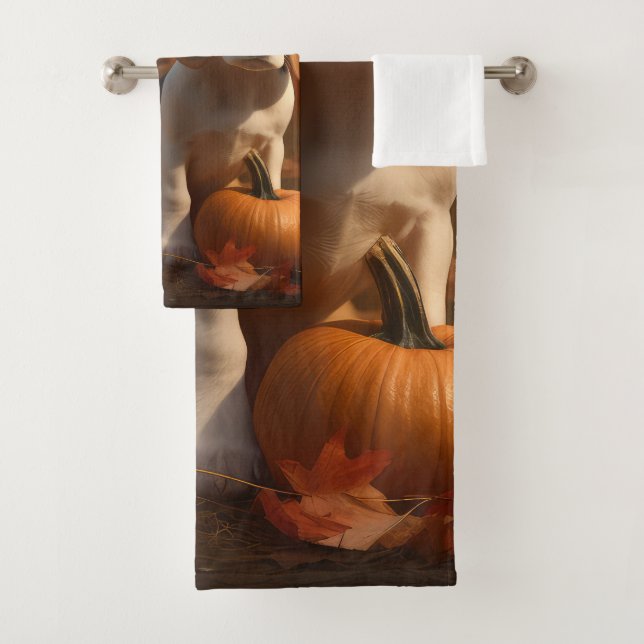 Beagle Welpe Herbst Kürbis Badhandtuch Set (Insitu)