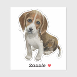 Beagle Welpe Wasserfarbe Hundaufkleber Aufkleber