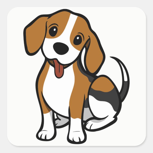 Beagle Welpen Hund Cartoon - Liebe Beagle Sticker (Vorderseite)