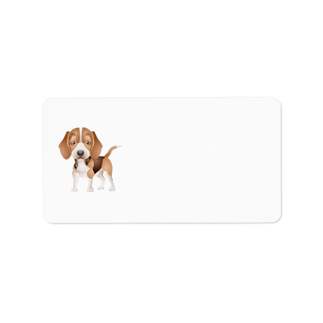 Beagle-Welpenadresse Adressaufkleber (Vorne)