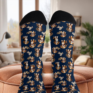 Beagle Welppy Playful Puppies Blue Socken