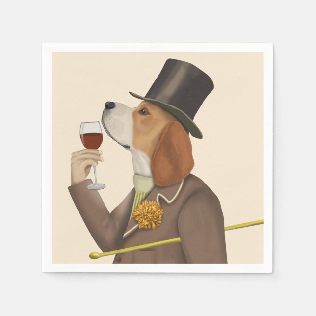 Beagle Wine Snob Serviette (Vorderseite)