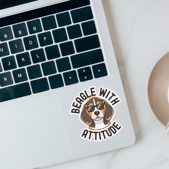 Beagle With Attitude Dog Wearing Sunglasses Aufkleber (Beagle with attitude sticker)