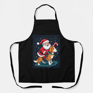 Beagle Xmas Beleuchtung Santa Reitet Beagle Hund C Schürze