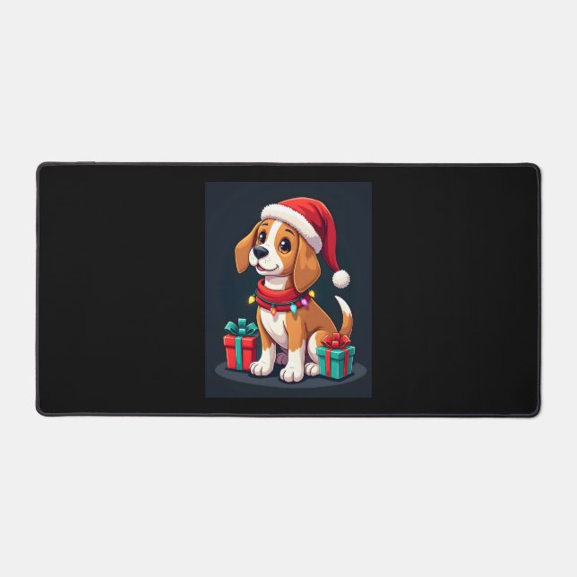Beagle Xmas Éclairage Père Noël Beagle Chien Noël  (Recto)