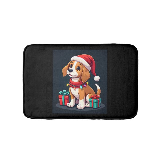 Beagle Xmas Lighting Santa Beagle Dog Christmas Ta Badematte (Vorderseite)