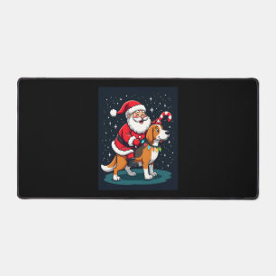 Beagle Xmas Lighting Santa Riding Beagle Dog Chris Schreibtischunterlage