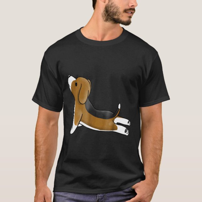 Beagle-Yoga-Hund T-Shirt (Vorderseite)