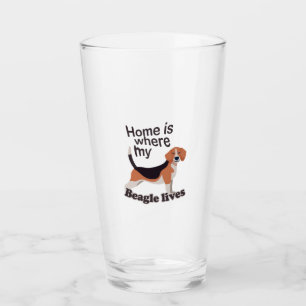 Beagle Zuhause Glas