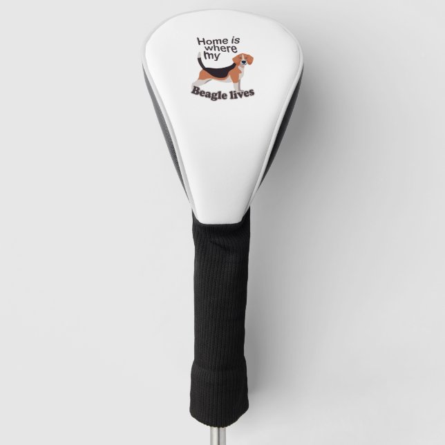 Beagle Zuhause Golf Headcover (Vorderseite)