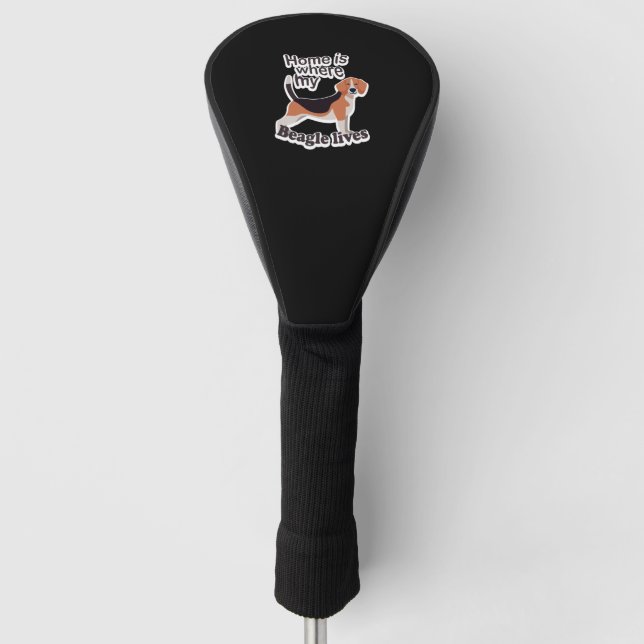 Beagle Zuhause Golf Headcover (Vorderseite)