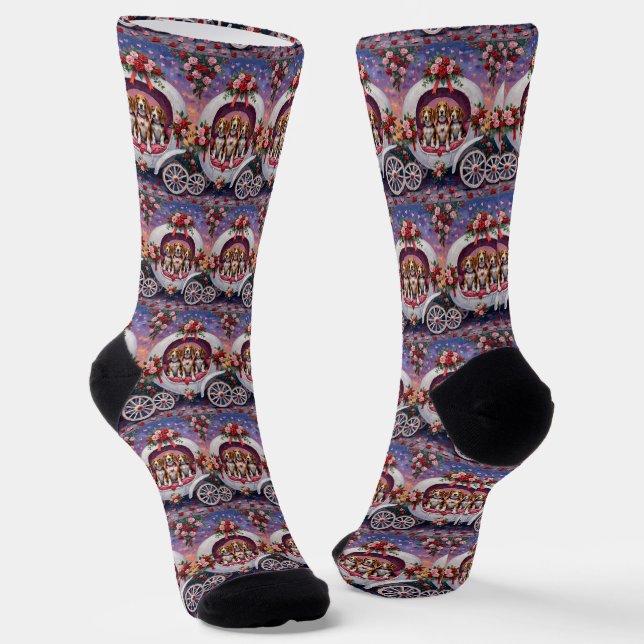 Beagles Dog Valentine's Day  Socken (Gewinkelt)