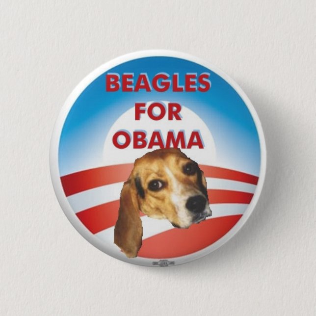 Beagles für Obama Button (Vorderseite)